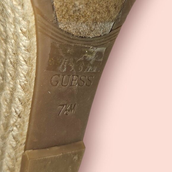 Guess Women Brown Wedge HEELS 7.5 M 5" - Picture 12 of 13